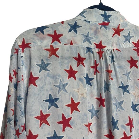 Sandro Paris Long Sleeves Red And Blue Stars Print US Size 6; FR 2 - Picture 9 of 16